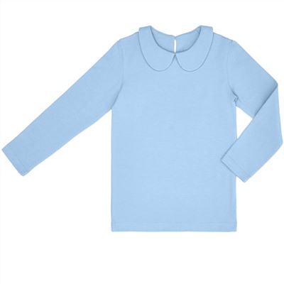 Голубая блузка с длинным рукавом 2-3