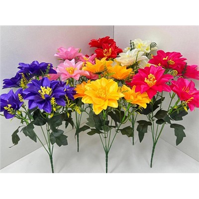 Цветы искусственные декоративные Лилии малые (5 цветков) 36 см