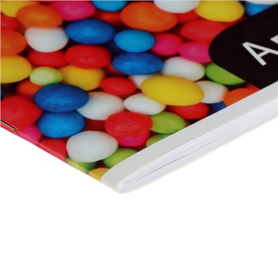Альбом для рисования А4, 40 листов на скрепке "Конфеты", обложка мелованный картон, блок 100 г/м²