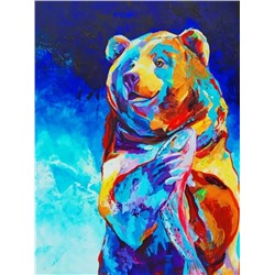Алмазная мозаика картина стразами Медведь, 30х40 см
