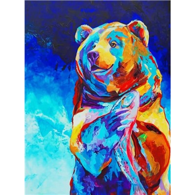 Алмазная мозаика картина стразами Медведь, 30х40 см