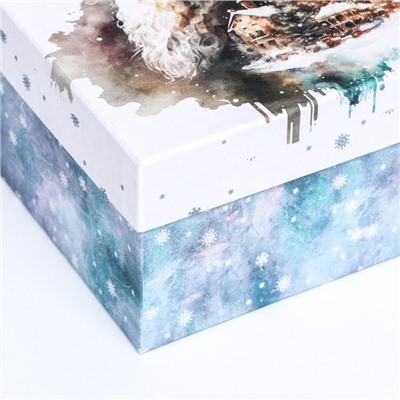 Коробка квадратная "Дед Мороз" , 19 × 19 × 10 см