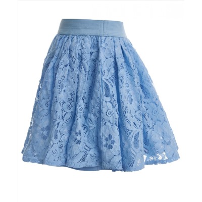 Голубая кружевная юбка