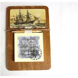 Handmade мужской сувенирный магнит Парусник-пароход с блоком для записей Milotto арт.003497