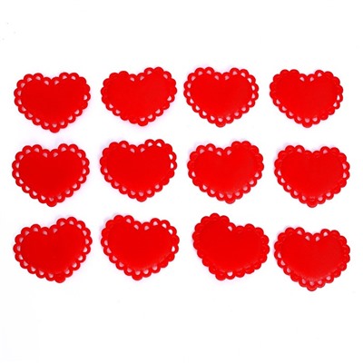 Сердечки декоративные, на клеевой основе, набор 10 шт., размер 1 шт: 5 × 4 см, цвет красный