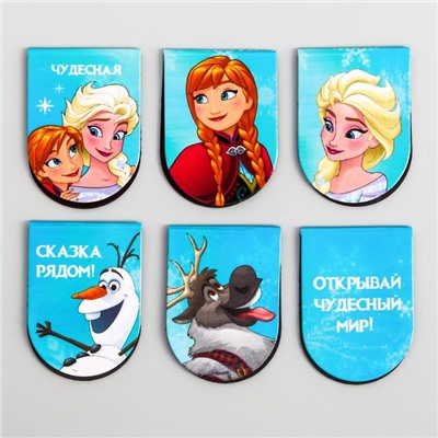 Открытка с магнитными закладками Frozen, Холодное сердце, 6 шт.