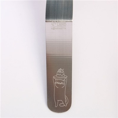 Лопатка изогнутая с деревянной ручкой «Котик», 26.5 см x3 см