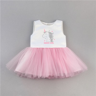 Платье Хлоя молочно-розовое Magic girl unicorn