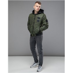 Куртка бомбер модного фасона зеленая Braggart "Youth" модель 14262