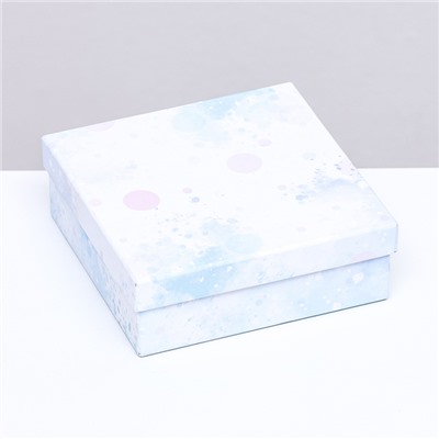 Подарочная коробка квадратная "Небо",13,5 х 13,5 х 5 см