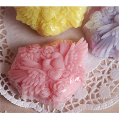 Розовые голубки - оливковое мыло ручной работы арт. milotto003115