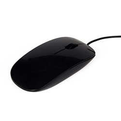 Компьютерная мышь проводная тонкая, провод 1,15 м, черный, FORZA