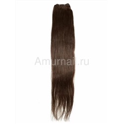 Натуральные волосы на трессе №6 Коричневый 70 см