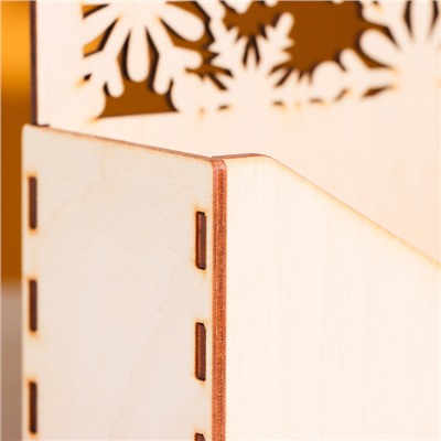Кашпо деревянное 18×6×20 см Конверт Радель "Изморозь", натуральный Дарим Красиво