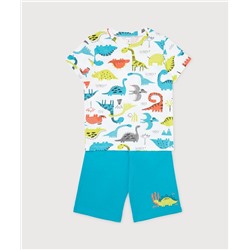 Пижама для мальчика Crockid К 1528 цветные динозавры + сочная бирюза