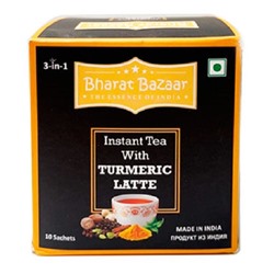 Чай чёрный растворимый с куркумой Instant Tea With Turmeric Latte Bharat Bazaar 10 пак.