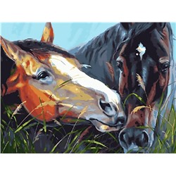Алмазная мозаика картина стразами Две лошади, 50х65 см