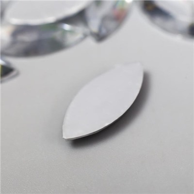 Декор для творчества пластик "Стразы листок. Прозрачный" (набор 25 шт) 1,8х0,9 см
