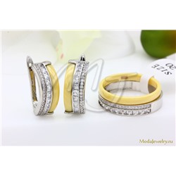Серьги и кольцо желтая керамика CNS23103