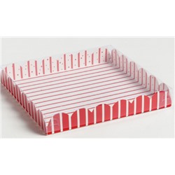 060-0110 Коробка для кондитерских изделий с PVC крышкой «Тепла и уюта», 21 × 21 × 3 см