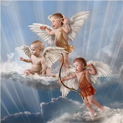 Алмазная мозаика картина стразами Три ангелочка, 30х40 см