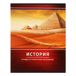 Тетрадь предметная "Металл", 48 листов в клетку "История" со справочным материалом, обложка мелованный картон, блок №2, белизна 75% (серые листы)