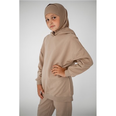 Арт. 19000 Детский комплект хиджаб с шапочкой. Цвет беж.