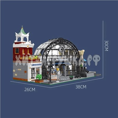 Конструктор Ж/д вокзал 2720 дет. (с LED-подсветкой) JIEX89154, 89154