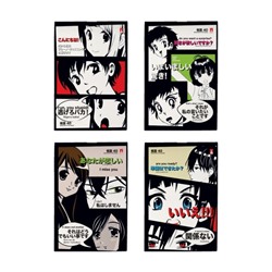 Блокнот А6, 40 листов в клетку на скрепке, Manga Anime, обложка картон, блок 55 г/м2, МИКС