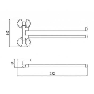 Двойной поворотный держатель полотенец, 37х15 см