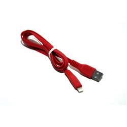 Кабель USB  Apple Lightning 1метр, быстрая зарядка , силиконовый , красный без коробки