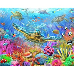 Алмазная мозаика картина стразами Подводный мир, 30х40 см