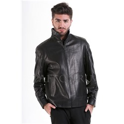 Модная черная мужская куртка из кожи