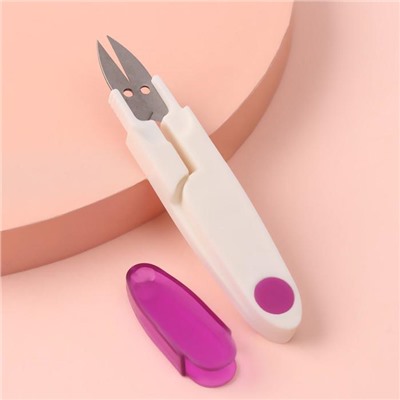 Ножницы для обрезки ниток, с защитным колпачком, 12 см, цвет МИКС