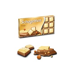 Шоколад Schogetten Трилогия белый, молочный  с орехами 100гр