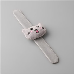 Игольница на браслете «Кошка», 23 × 6,5 см, цвет серый