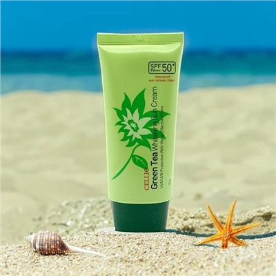 Солнцезащитный крем с экстрактом зеленого чая Dr.Cellio Green Tea Whitening Suncream Spf50+ Pa+++ 70 мл