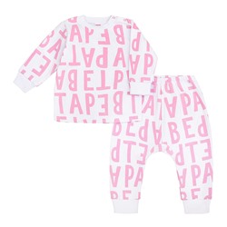 К 2456/роз.нарисованные буквы Комплект (джемпер + брюки) для девочки