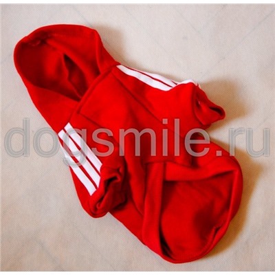 Красный пуловер "Adidog"