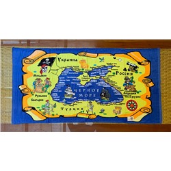 Пляжное полотенце «Черное море – пиратское» 140х70 см