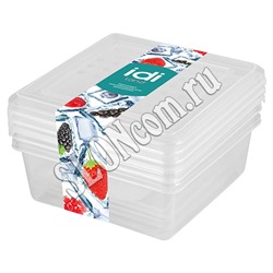 Комплект контейнеров для заморозки "Asti" 0,5 л х 3 шт, квадратные