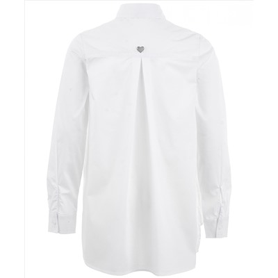 Белая блузка с удлиненной спинкой