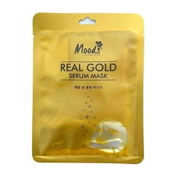 Тканевая маска-сыворотка для лица Moods Snail Real Gold mask.