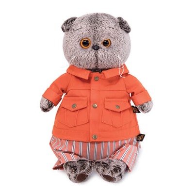 Мягкая игрушка "Басик в оранжевой куртке и штанах" (22 см)