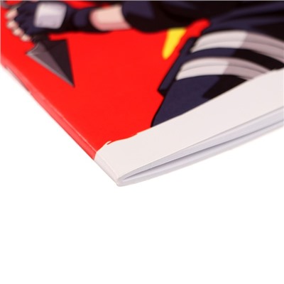 Альбом для рисования А4, 20 листов на скрепке Naruto, обложка мелованный картон, ВД-лак, блок 100г/м2