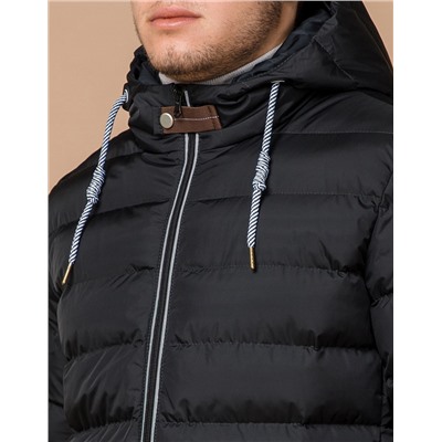 Модная зимняя куртка цвет графит-коричневый модель 35228