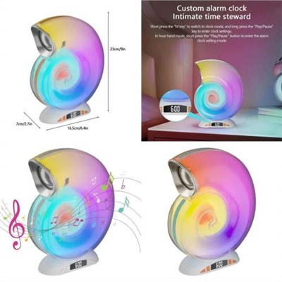 Музыкальная Беспроводная Bluetooth Колонка с Будильником Ракушка Conch Music Lamp оптом