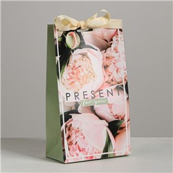 Пакет подарочный с лентой Present for you, 13 × 23 × 7 см