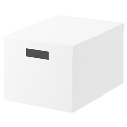 TJENA ТЬЕНА, Коробка с крышкой, белый, 25x35x20 см