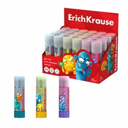 Клей-карандаш 15г ErichKrause EasyStick "Jolly Friends" PVP, микс